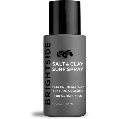 BRIGHTSIDE Salt and Clay Surf Spray front view of the 6 ounce bottle showcasing a premium texturizing hair mist for men and women