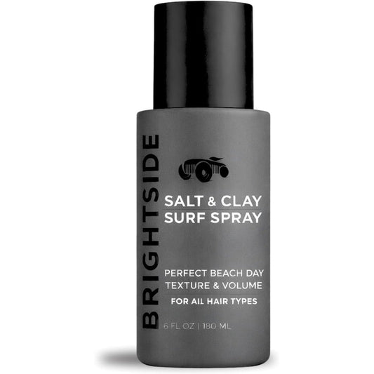 BRIGHTSIDE Salt and Clay Surf Spray front view of the 6 ounce bottle showcasing a premium texturizing hair mist for men and women