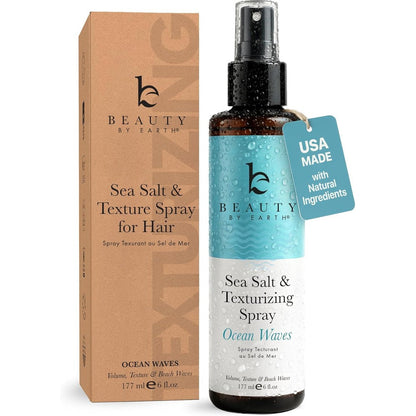Beauty by Earth sea salt and texturizing spray bottle front view