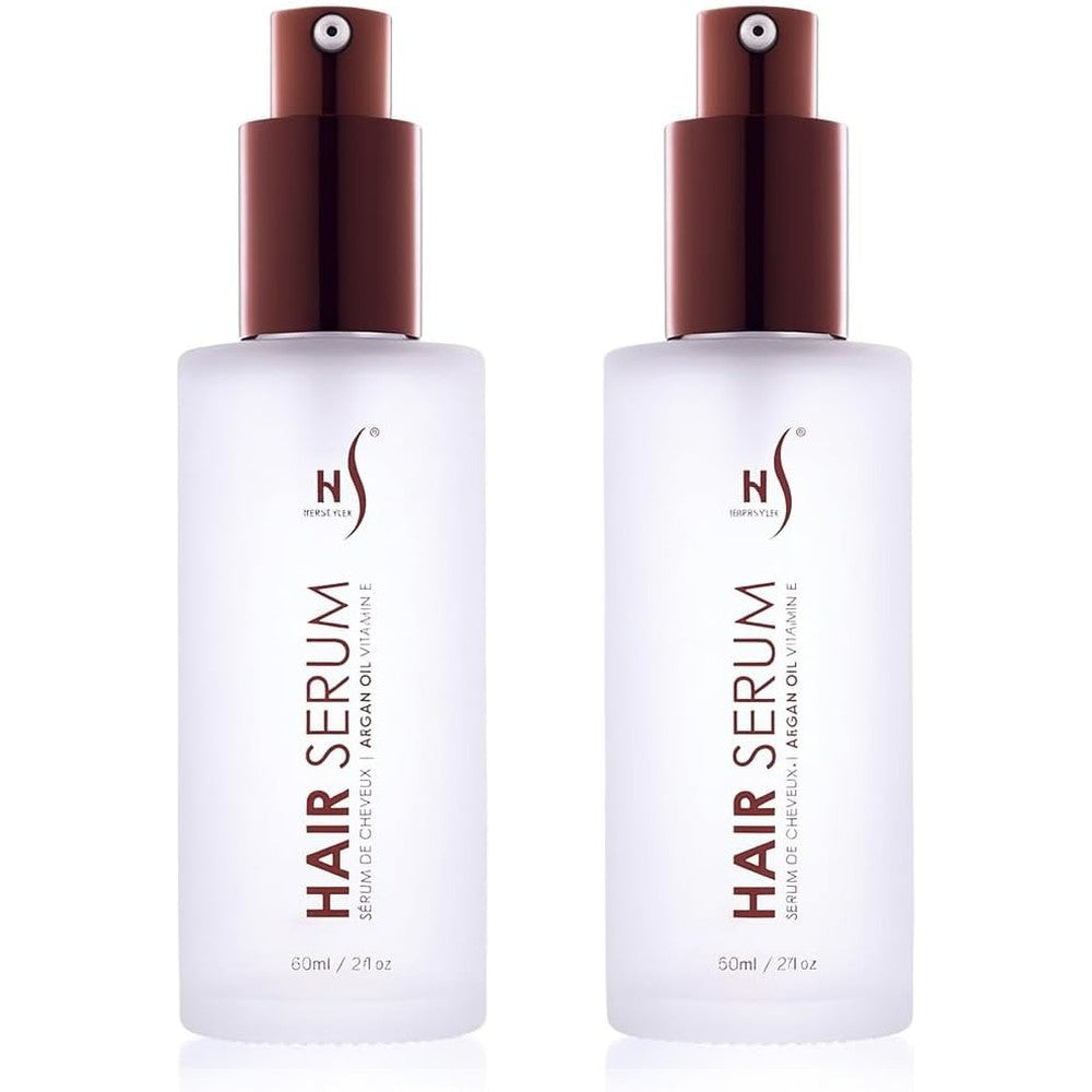 HerStyler Argan Oil Hair Repair Serum front view of the two pack bottles