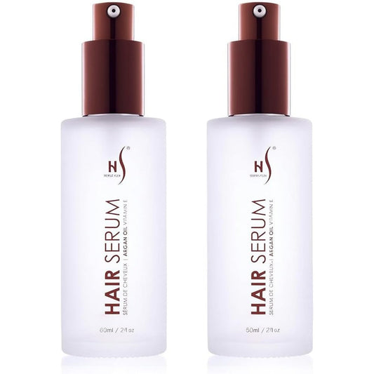 HerStyler Argan Oil Hair Repair Serum front view of the two pack bottles