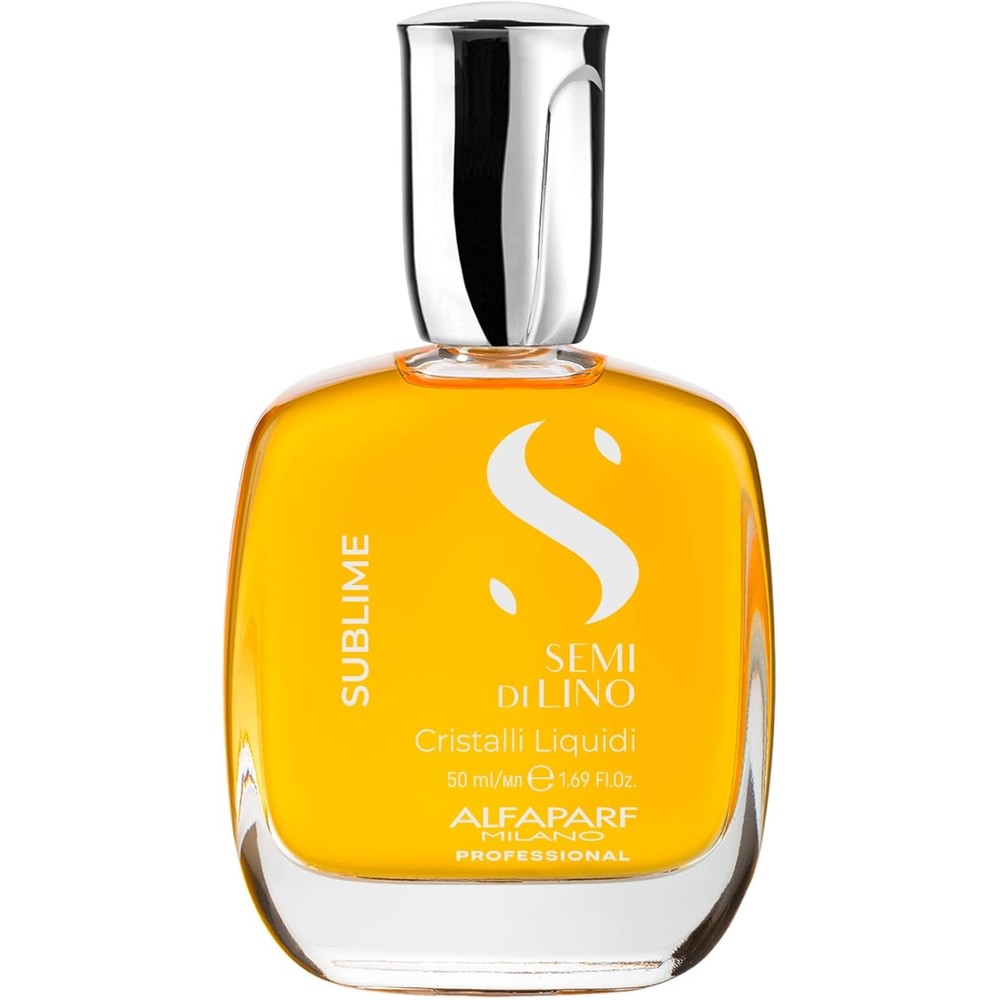 Alfaparf Milano Semi di Lino Sublime Cristalli Liquidi hair oil front view for premium hair shine.