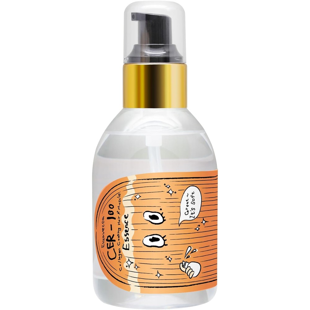 Elizavecca CER-100 Collagen Coating Hair Muscle Essence 150ml bottle front view showing leave in hair treatment oil for dry hair.