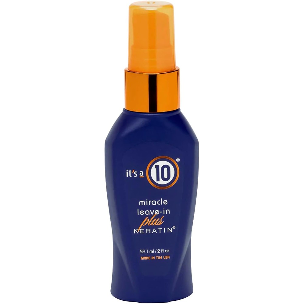 It's a 10 Haircare Miracle Leave-In Plus Keratin two fluid ounce front view showing spray bottle packaging.