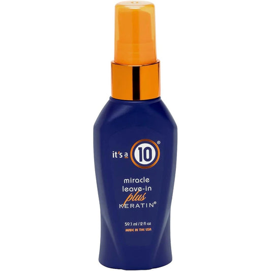 It's a 10 Haircare Miracle Leave-In Plus Keratin two fluid ounce front view showing spray bottle packaging.