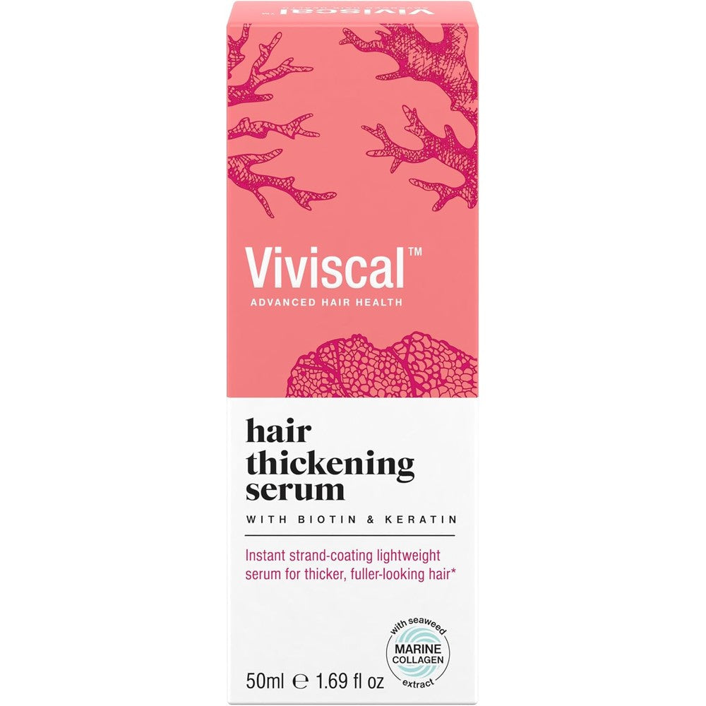 Viviscal Hair Thickening Serum front view packaging for fuller looking hair