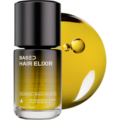 BASED BODYWORKS Hair Elixir bottle front view weightless shine serum
