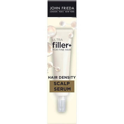 John Frieda ULTRAfiller+ Hair Density Scalp Serum front view bottle for fine hair volumizing treatment