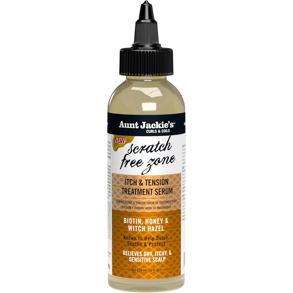 Aunt Jackie's Scratch Free Zone scalp treatment bottle front view for protective styles