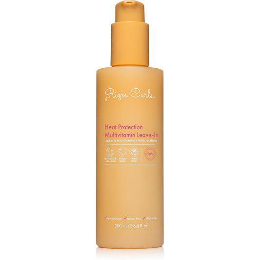 Rizos Curls Multivitamin Leave In Heat Protection bottle front view clean styling cream