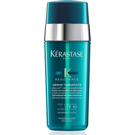 Kérastase Resistance Sérum Thérapiste front view of the dual-compartment bottle for repairing damaged hair.