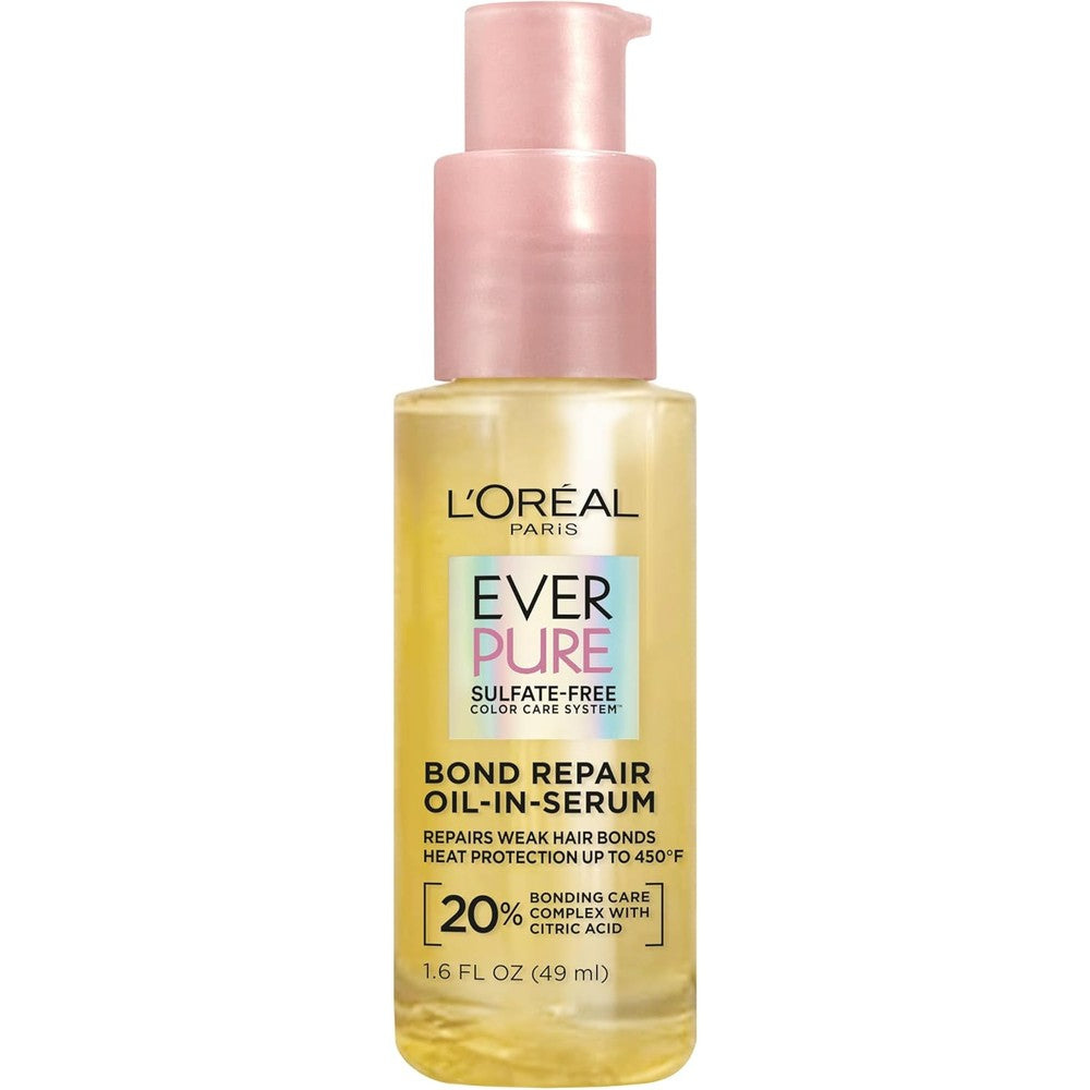 L'Oreal Paris EverPure Bond Repair Oil In Serum front view packaging.