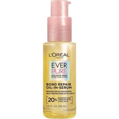 L'Oreal Paris EverPure Bond Repair Oil In Serum front view packaging.