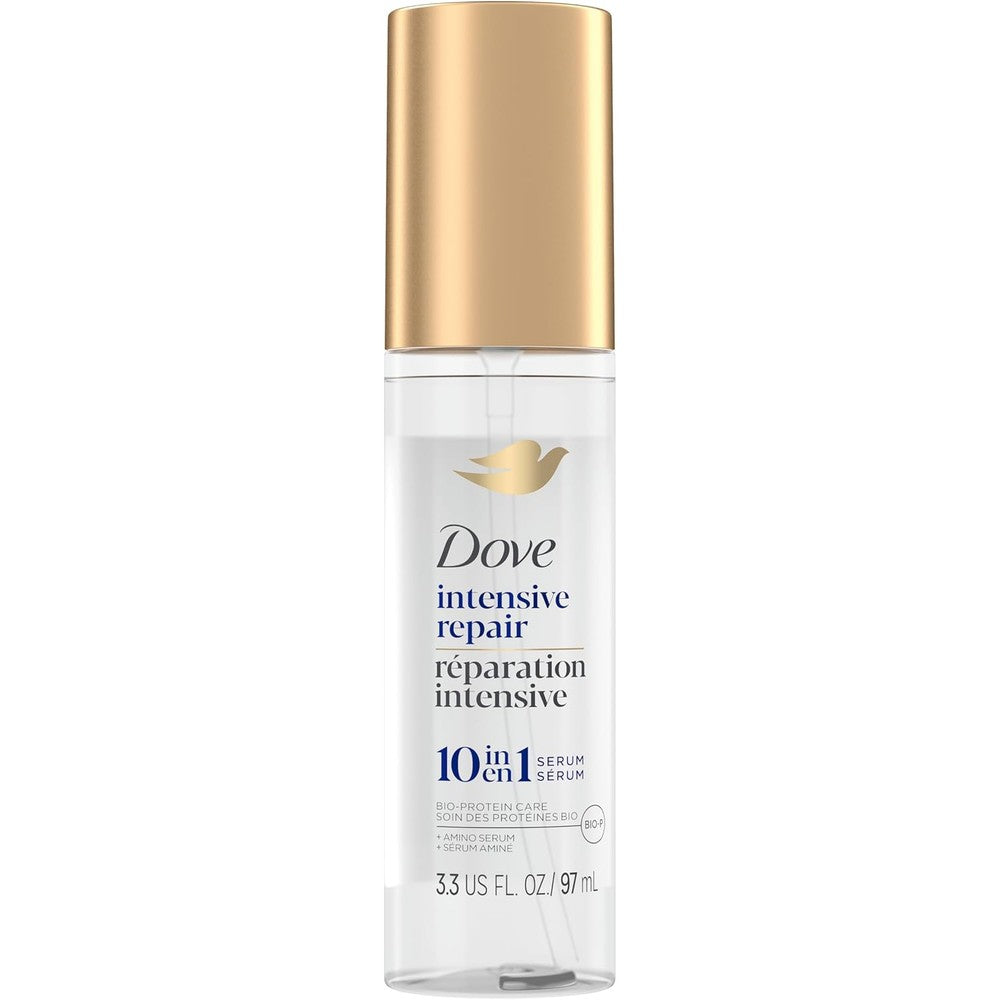 Dove Intensive Repair Amino Serum front view bottle for damaged hair therapy