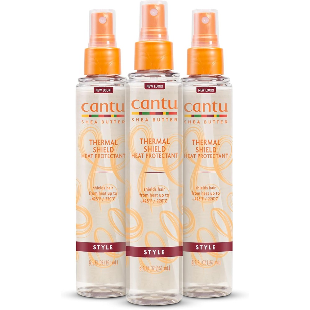 Cantu Shea Butter Thermal Shield Heat Protectant front view 3 pack