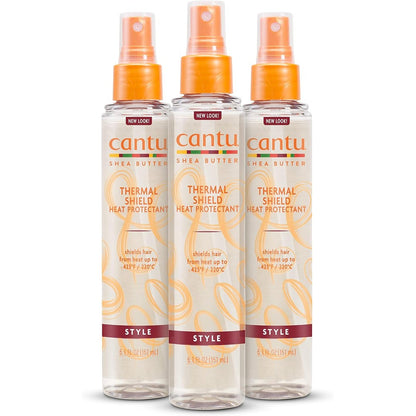 Cantu Shea Butter Thermal Shield Heat Protectant front view 3 pack
