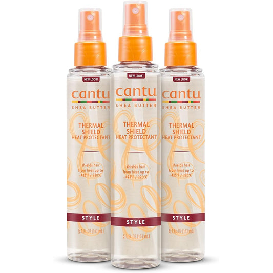 Cantu Shea Butter Thermal Shield Heat Protectant front view 3 pack