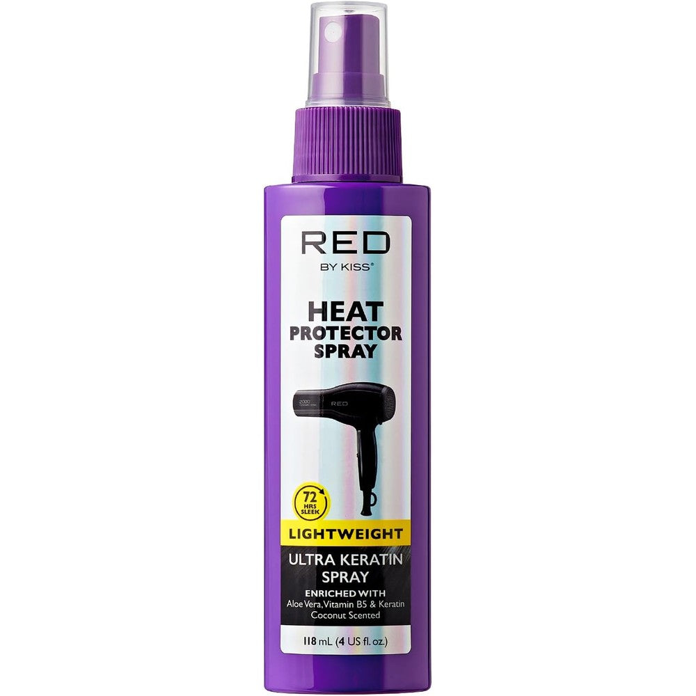 Red By Kiss Ultra Keratin Heat Protector Spray front view bottle
