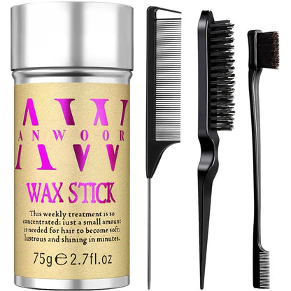 Songzhihao AnWoor four piece hair wax stick kit front view showing product packaging and styling tools