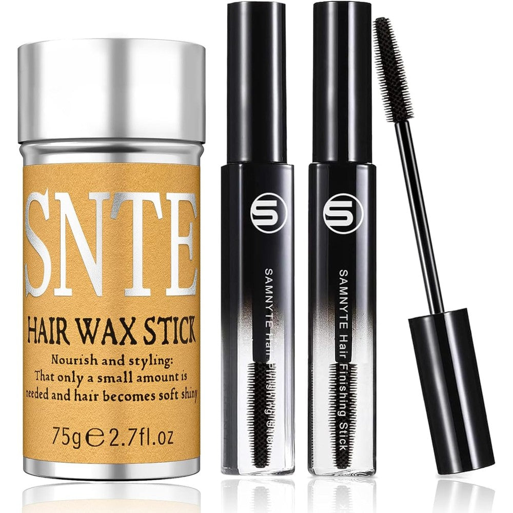 Samnyte Hair Wax Stick front view of packaging for flyaway control