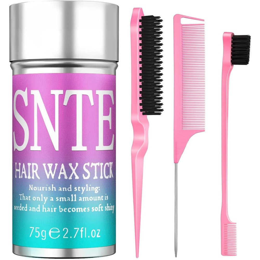Samnyte Hair Wax Stick and slick back hair brush set front view