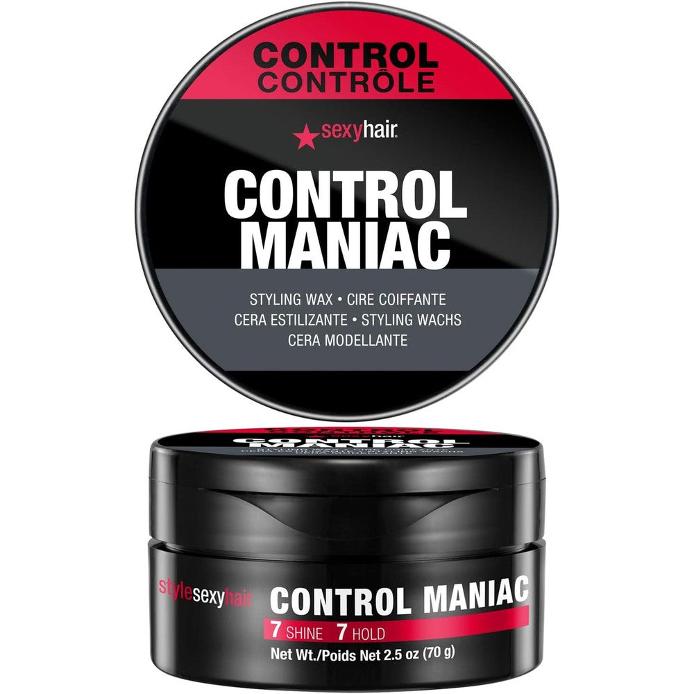 SexyHair Style Control Maniac Styling Wax front view jar for high shine hair styling