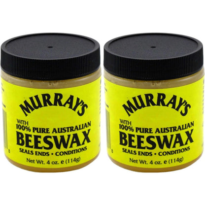 Murray's 100% Pure Australian Beeswax 4 Ounce twin pack front view showcasing authentic styling wax jars.