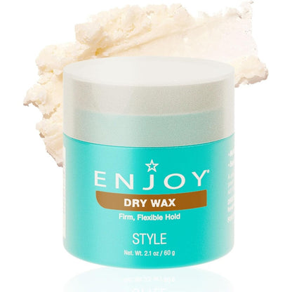 Enjoy Dry Wax 2.1 Ounce front view jar showing matte finish hair styling wax