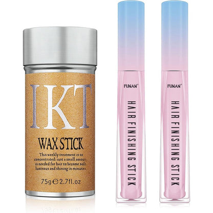 The Beauty World PasaRose Hair Wax Stick Set front view of three styling sticks for edge control