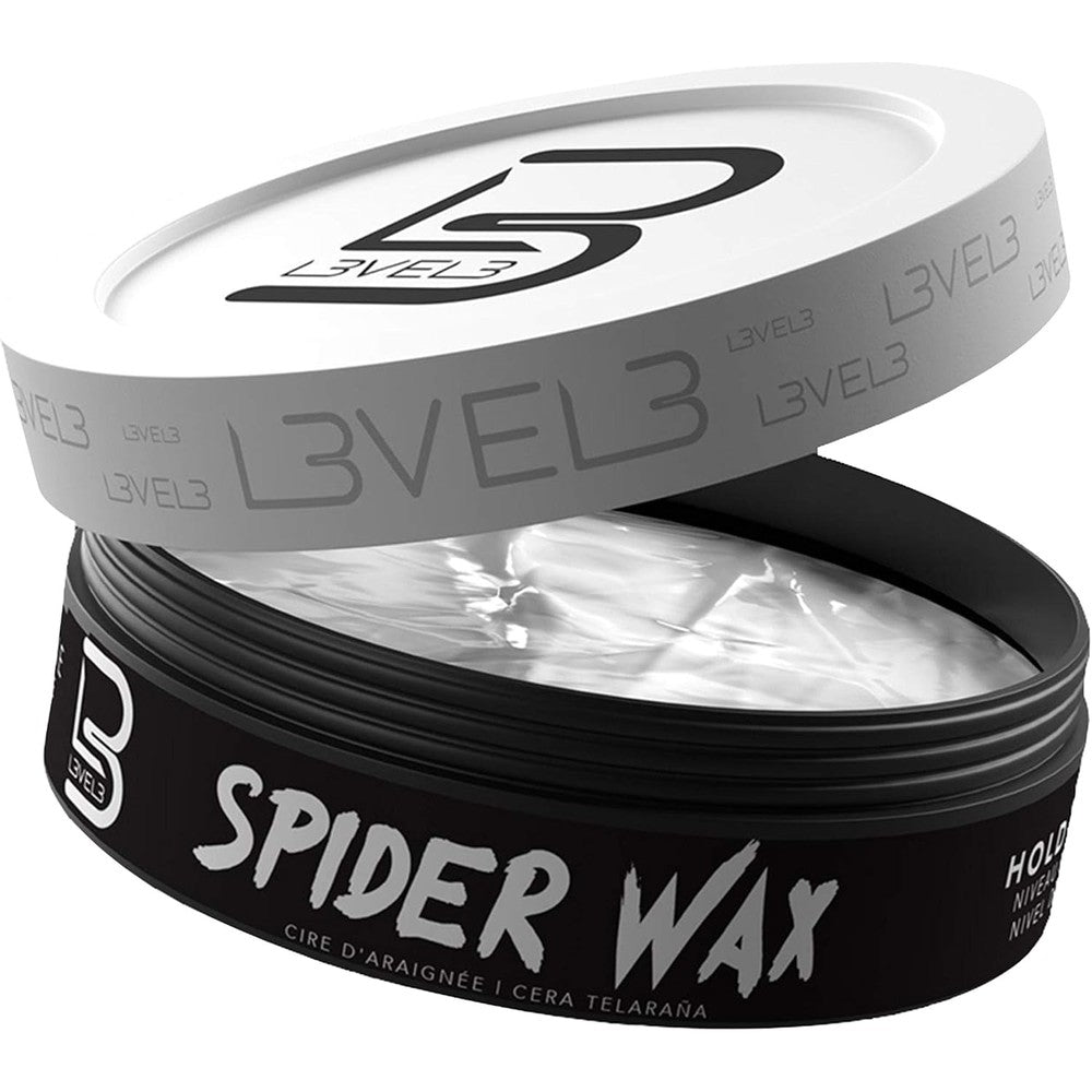 L3 Level 3 Spider Wax 150ml tub front view for premium mens hair styling.