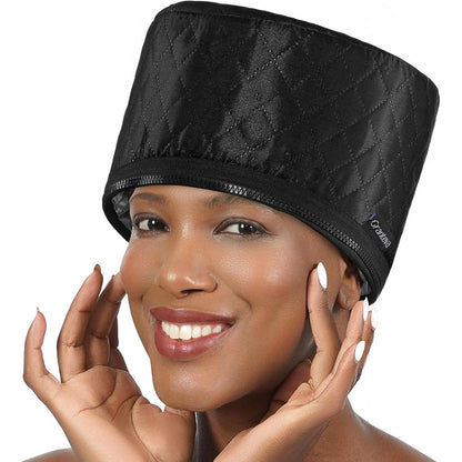 Granteva high power hair steamer cap front view for deep conditioning natural hair