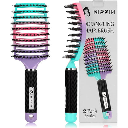 Hippih detangler hair brush 2 pack front view