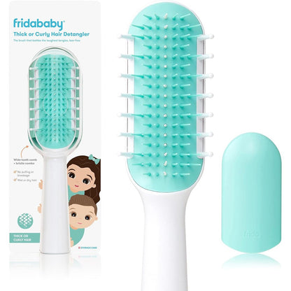 Frida Baby detangling hairbrush for thick curly hair front view