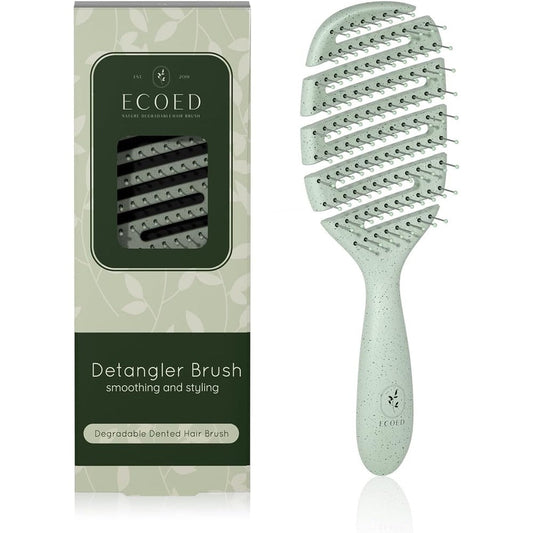Ecoed Detangler Hairbrush front view green sustainable design