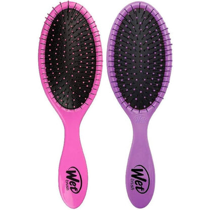 Wet Brush Original Detangler Hair Brush two pack front view featuring pink and purple variants.