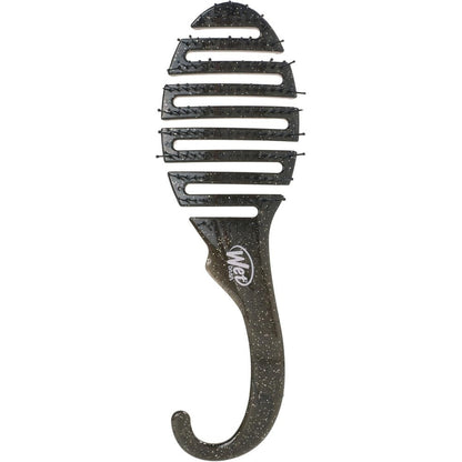 Wet Brush Shower Hair Brush Detangler Black Glitter front view