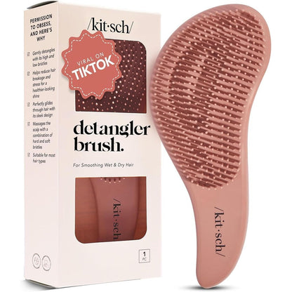 Kitsch detangler brush terracotta color front view