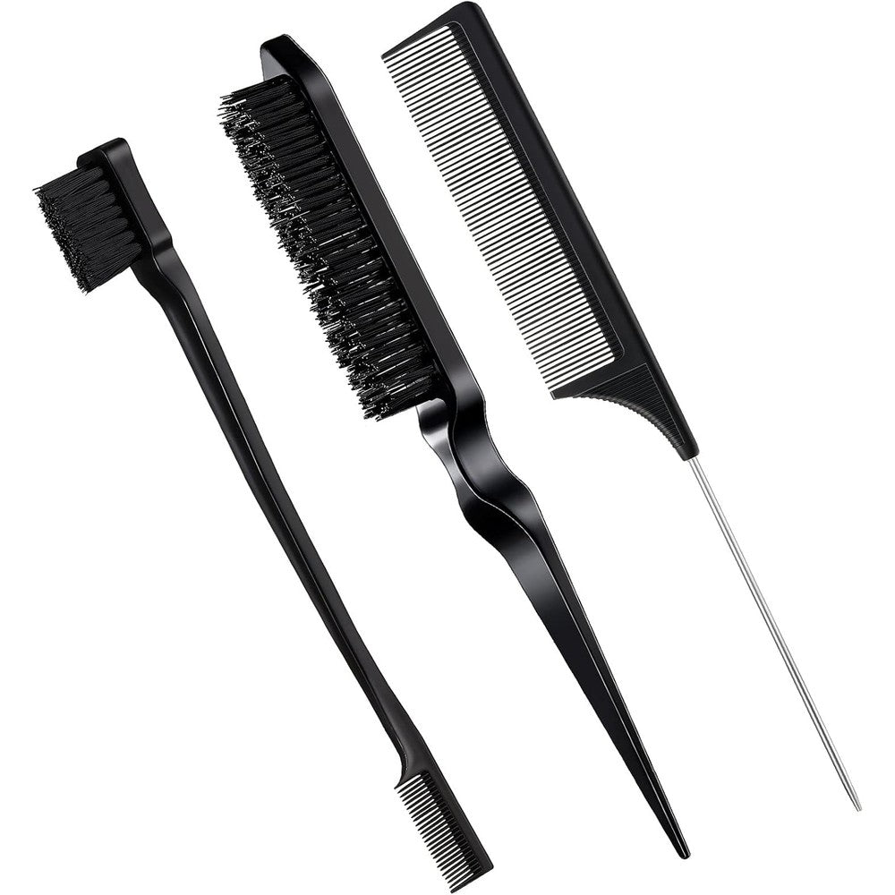Geiserailie 3 Piece Slick Back Hair Brush Set front view