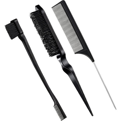 Geiserailie 3 Piece Slick Back Hair Brush Set front view