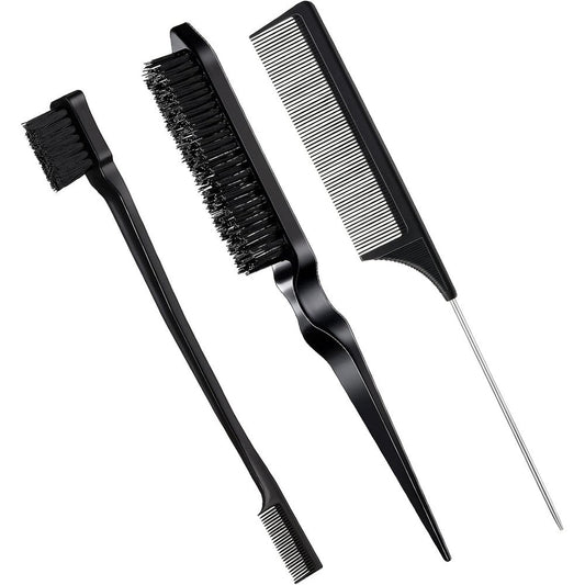 Geiserailie 3 Piece Slick Back Hair Brush Set front view