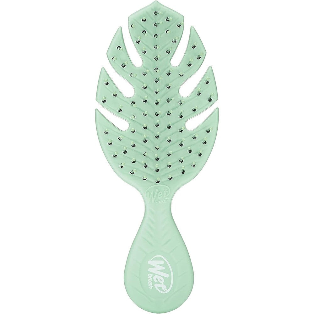 Wet Brush Go Green Mini Detangler Green front view travel hair brush