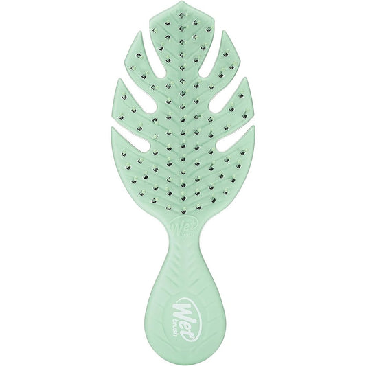 Wet Brush Go Green Mini Detangler Green front view travel hair brush