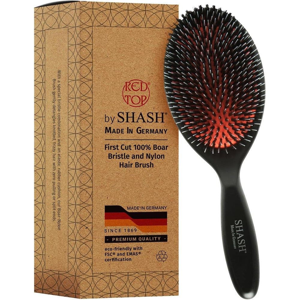 Shash large nylon and boar bristle hair brush front view