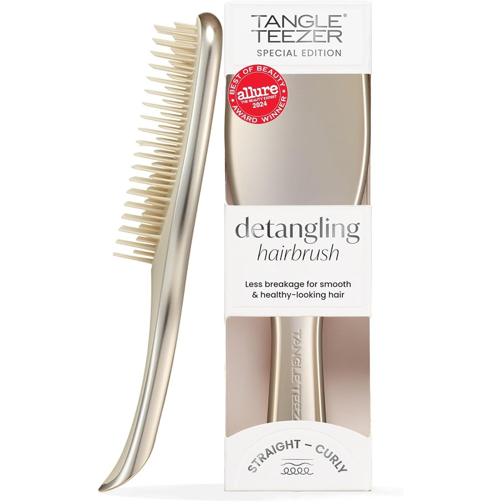 Tangle Teezer Chrome Ultimate Detangler front view in Champagne Gold