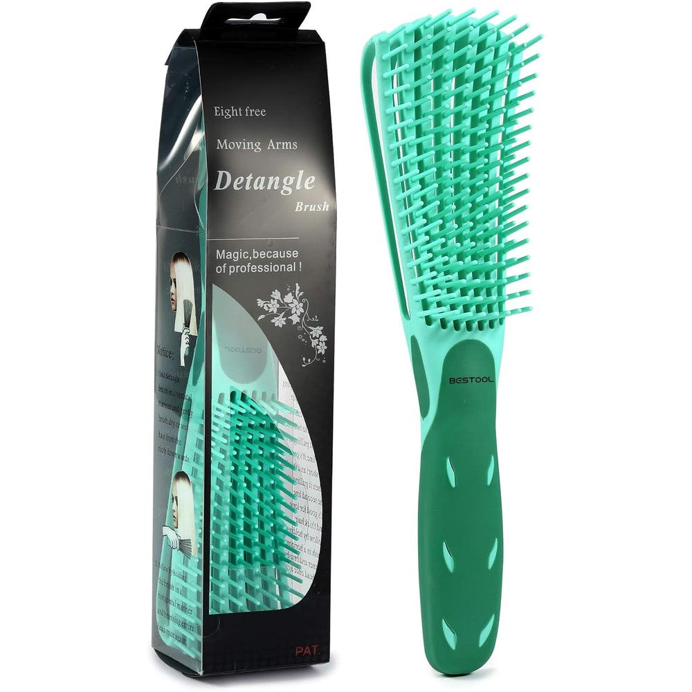 Bestool detangling brush green front view