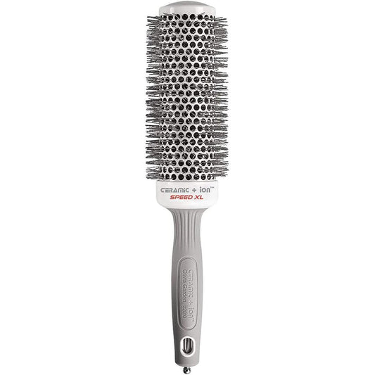 Olivia Garden Ceramic And Ion Speed XL round thermal hair brush front view showing extra long barrel