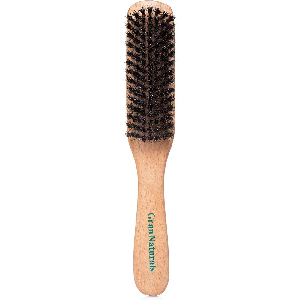 GranNaturals Boar Bristle Slick Back Hair Brush front view