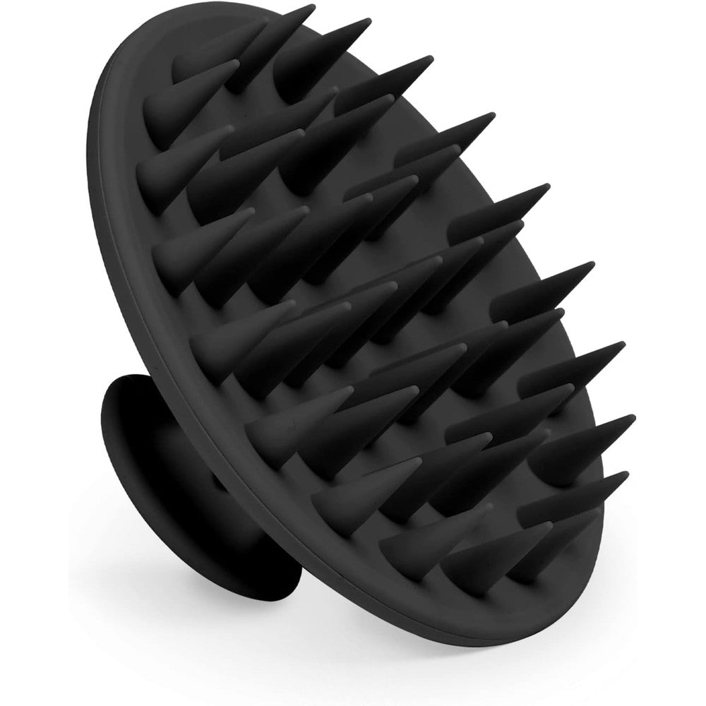 Meartchy silicone scalp massager brush black front view