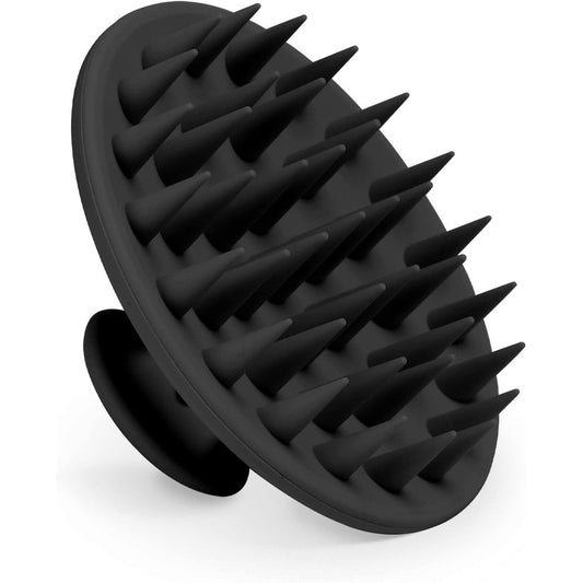 Meartchy silicone scalp massager brush black front view