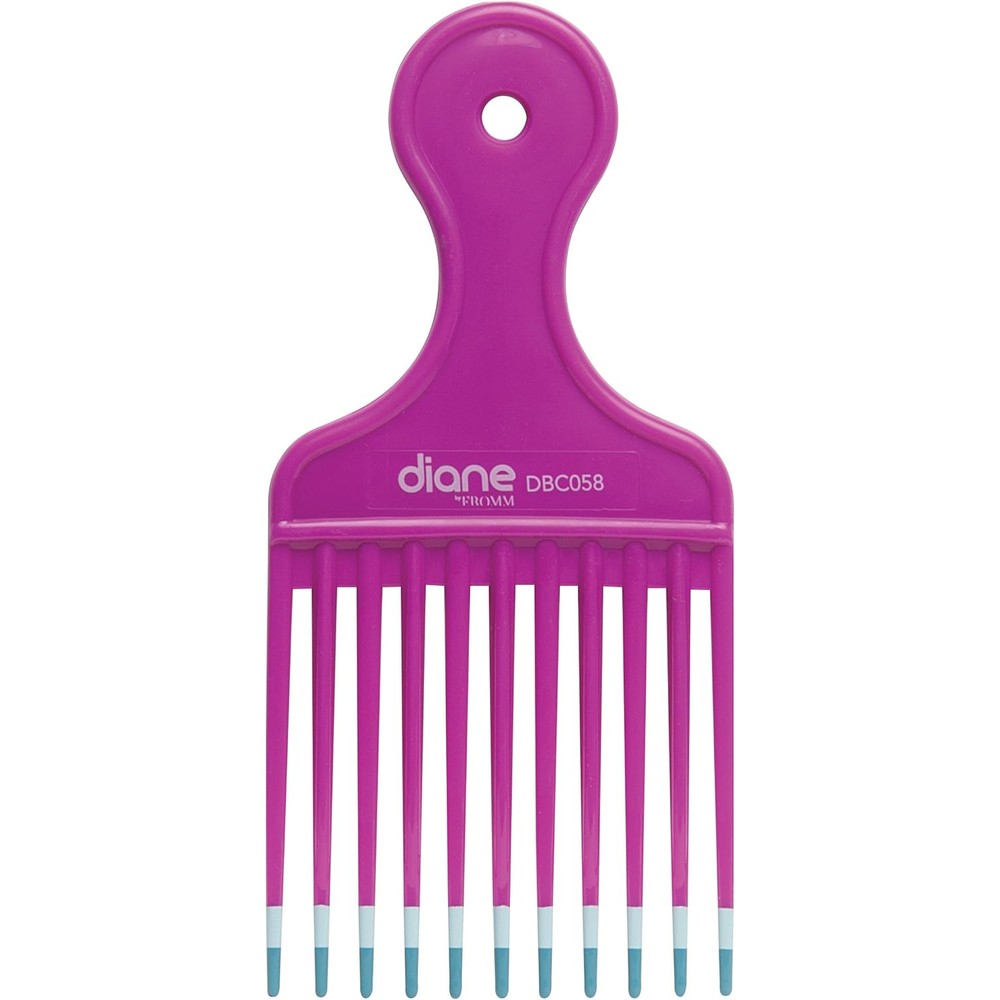 Diane Fromm Mebco Medium 6 Inch Lift Comb Fuchsia Pink front view authentic USA imported wide tooth hair pick